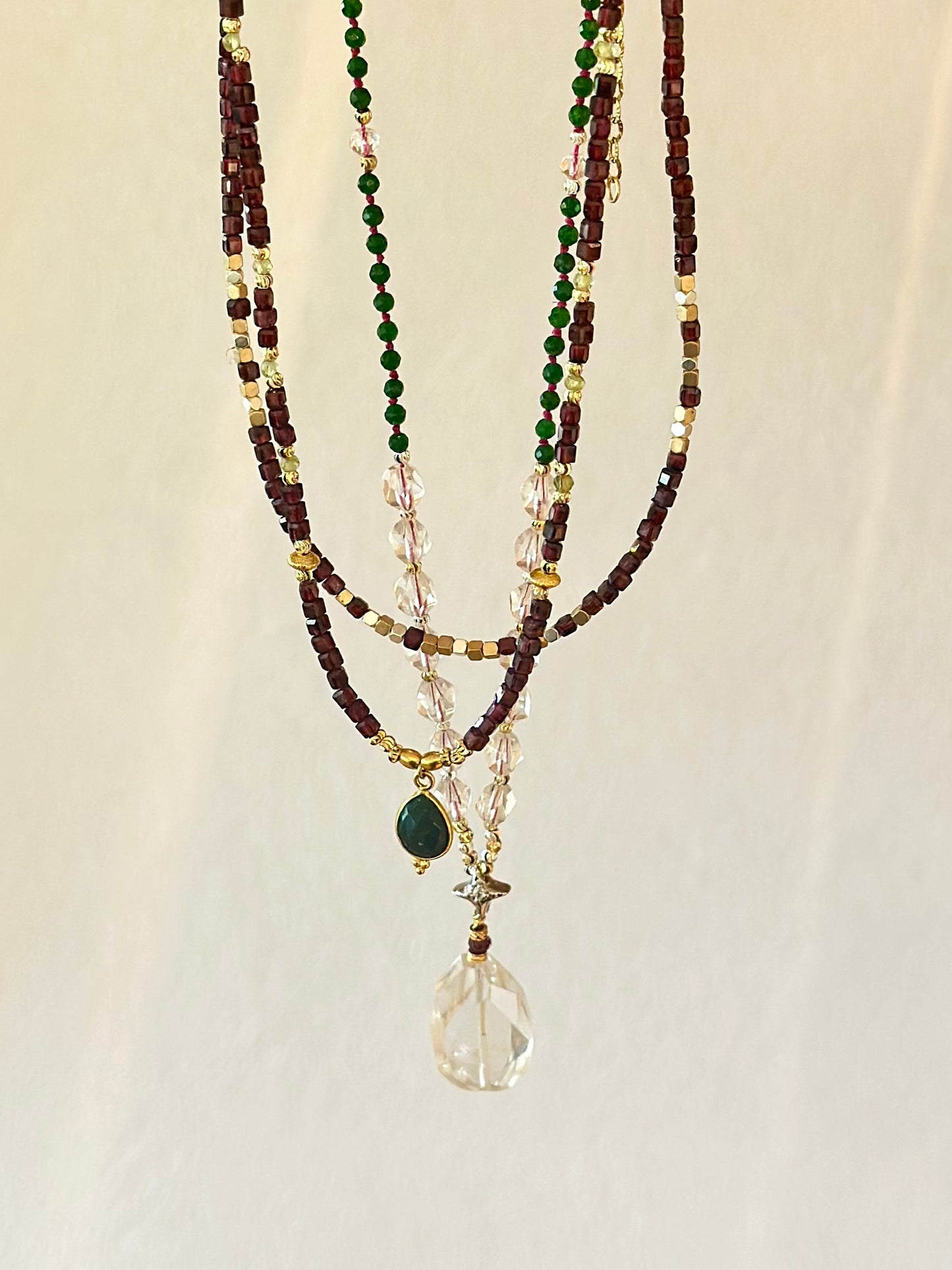 Collier Grenat & Hématite