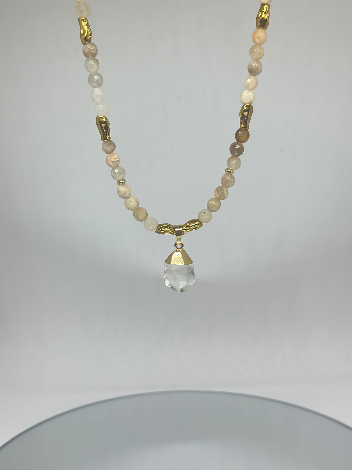 Collier harmonie – Pierre de lune Navajo et Cristal - Intuition douce et clarté vibrante