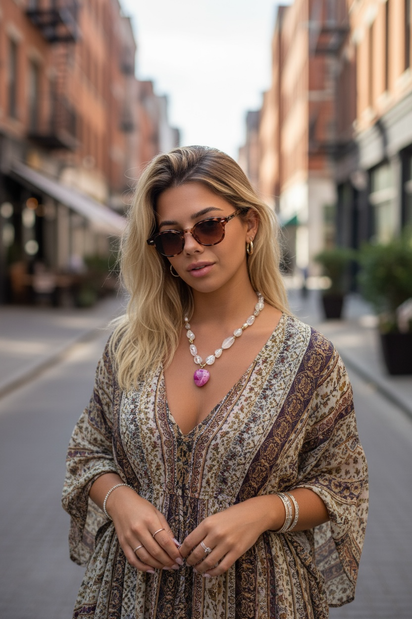 Collier Quartz hematoïde & Perles d’eau douce