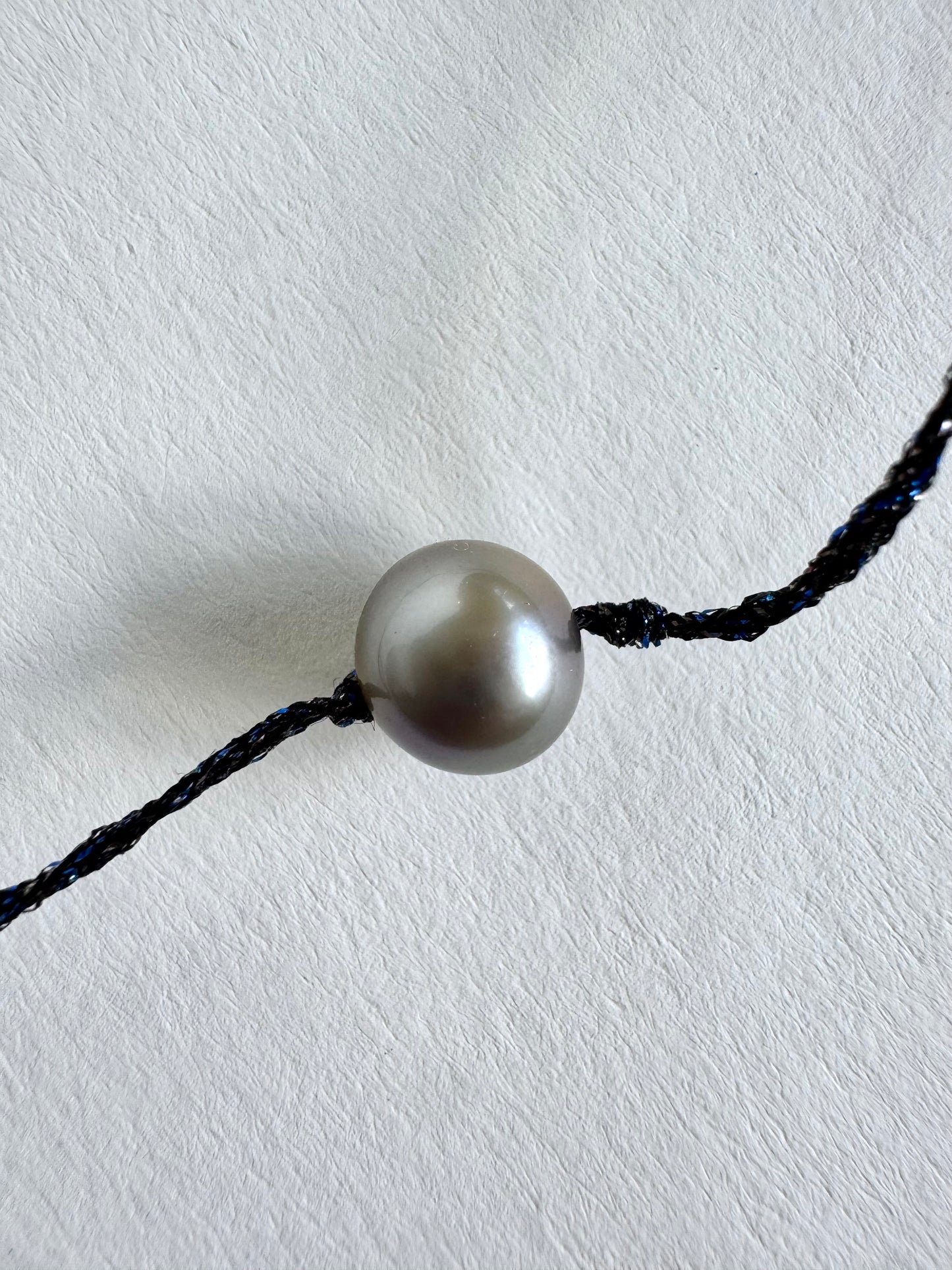 Collier perle de Tahiti sur soie