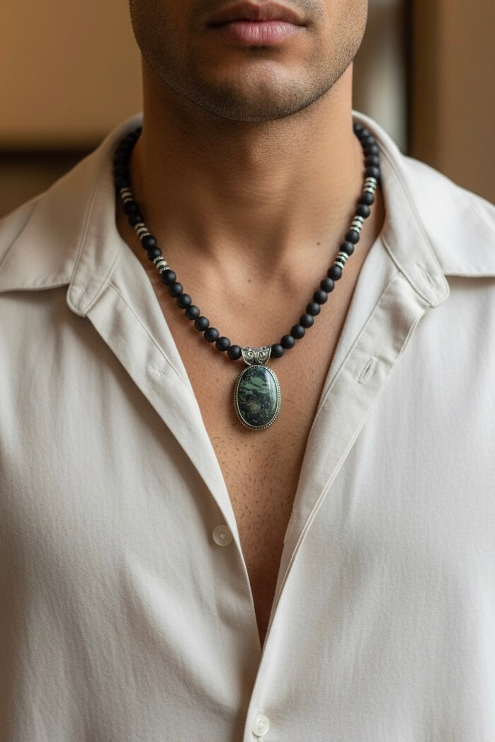 Collier Kambaba & Agate — Stabilité ancestrale et Force structurée