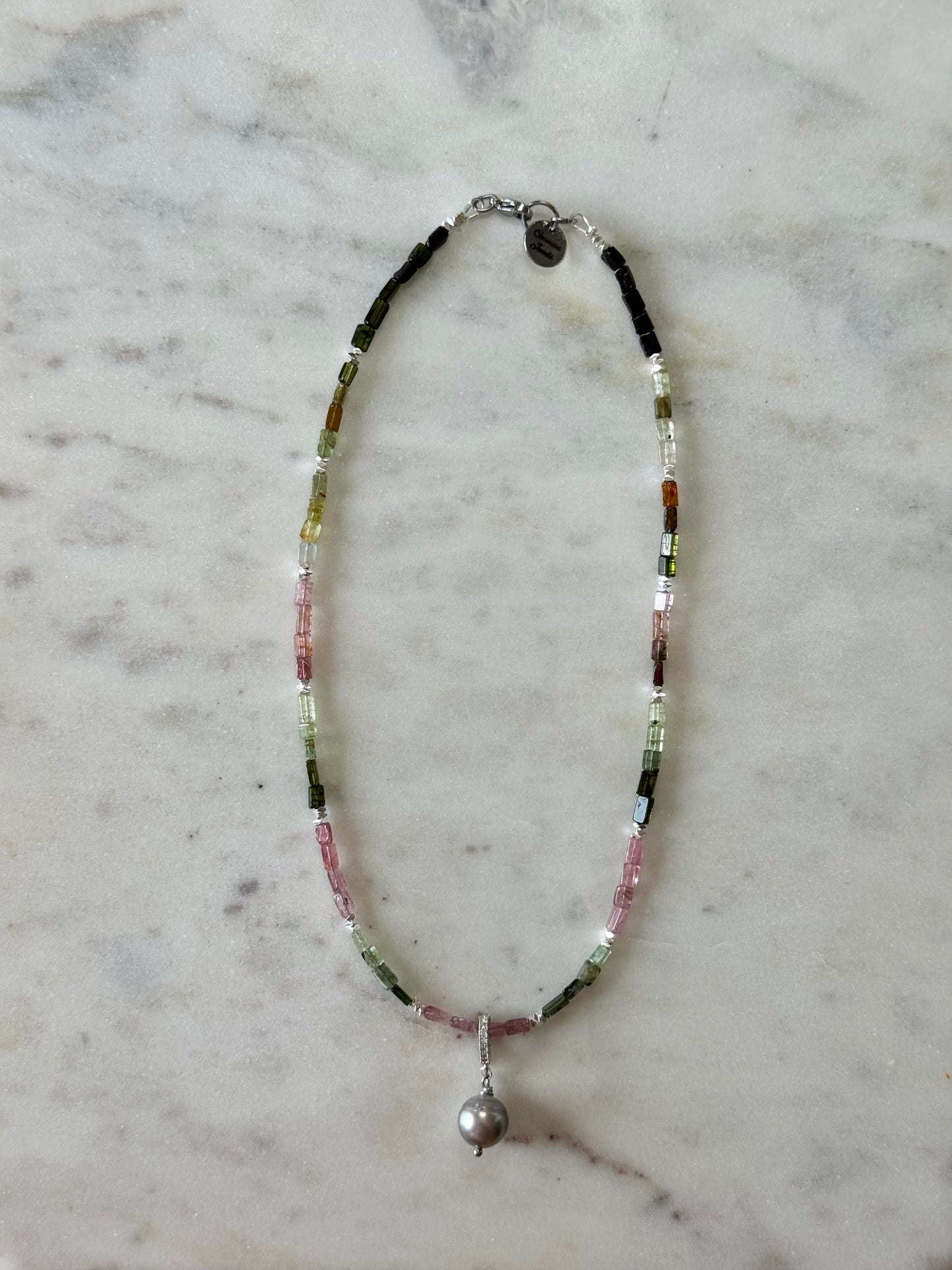 Collier Tourmaline & Perle de Tahiti — Le mystère électrique