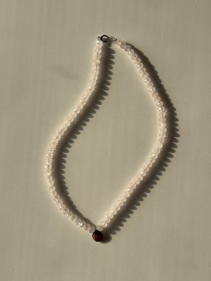 Collier Quartz rose & Tourmaline melon d’eau — Harmonie du cœur et douceur intérieure