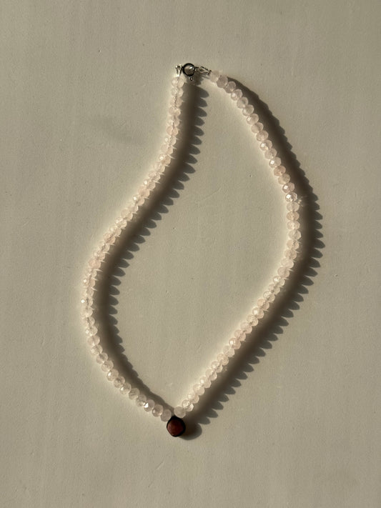 Collier Quartz rose & Tourmaline melon d’eau — Harmonie du cœur et douceur intérieure