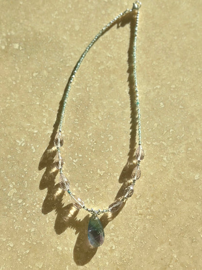 Collier Améthyste, Fluorite & Apatite