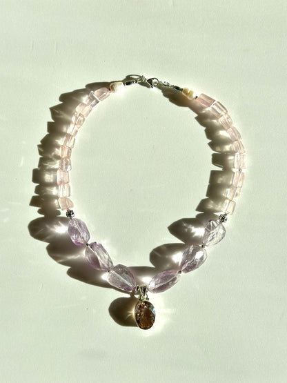 Collier Ametrine, Améthyste & Quartz rose
