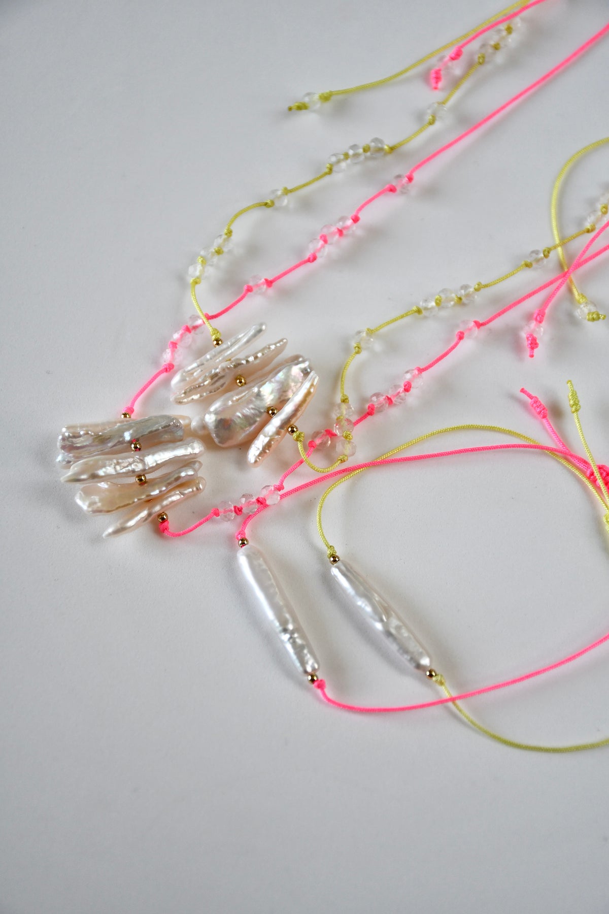 Süßwasserperlen-Set Halskette + Armband