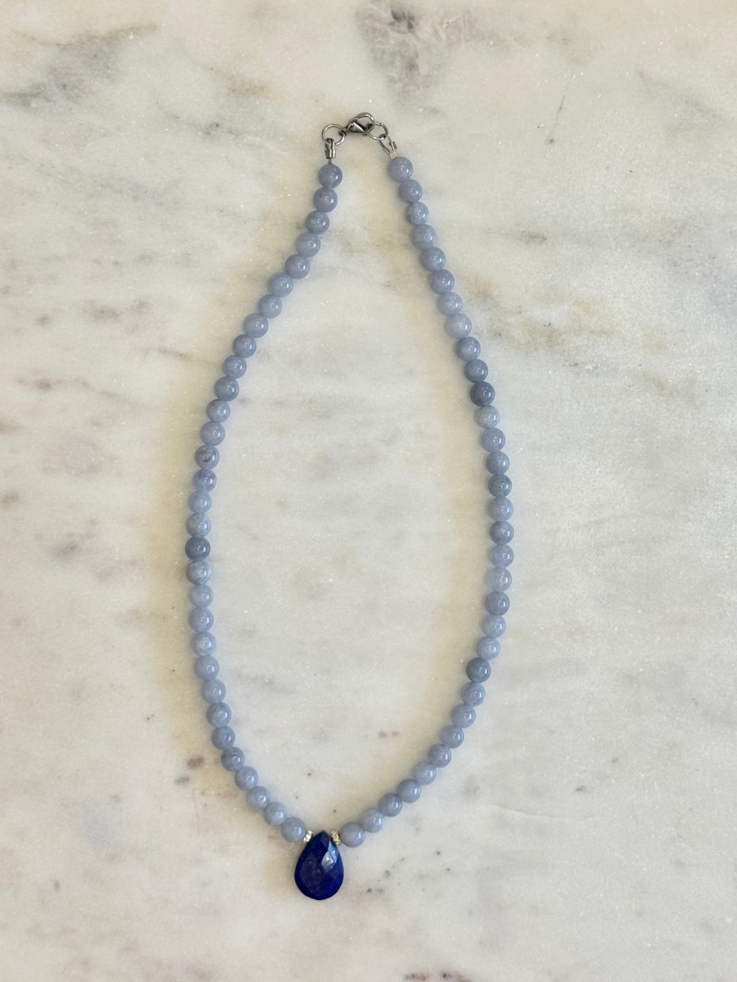 Collier Angélite & Lapis-Lazuli — L’appel du ciel intérieur