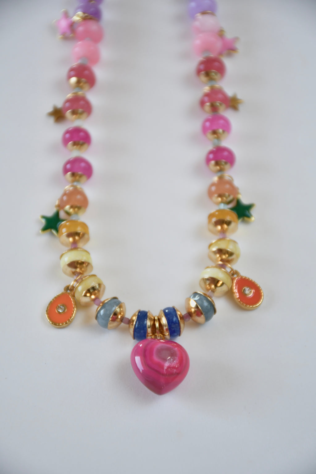 Collier Charms multicolore Jade & Agate — La force tranquille