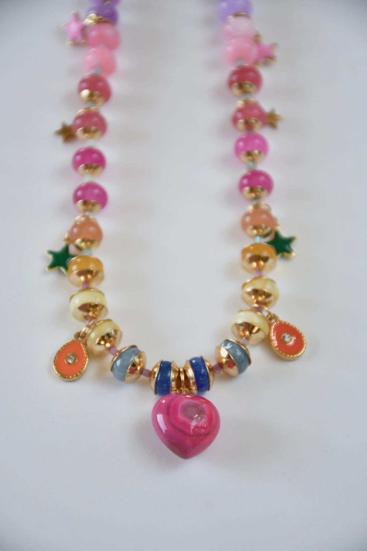 Collier Charms multicolore Jade & Agate — La force tranquille