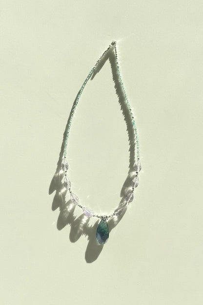Collier Améthyste, Fluorite & Apatite