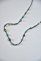 Collier Keishi & Turquoise sur soie