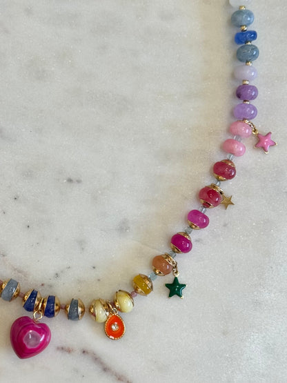 Collier Charms multicolore Jade & Agathe — La force tranquille