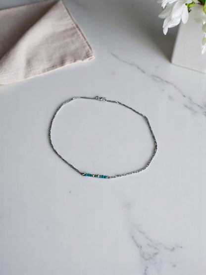 Collier Howlite sur Acier Inox