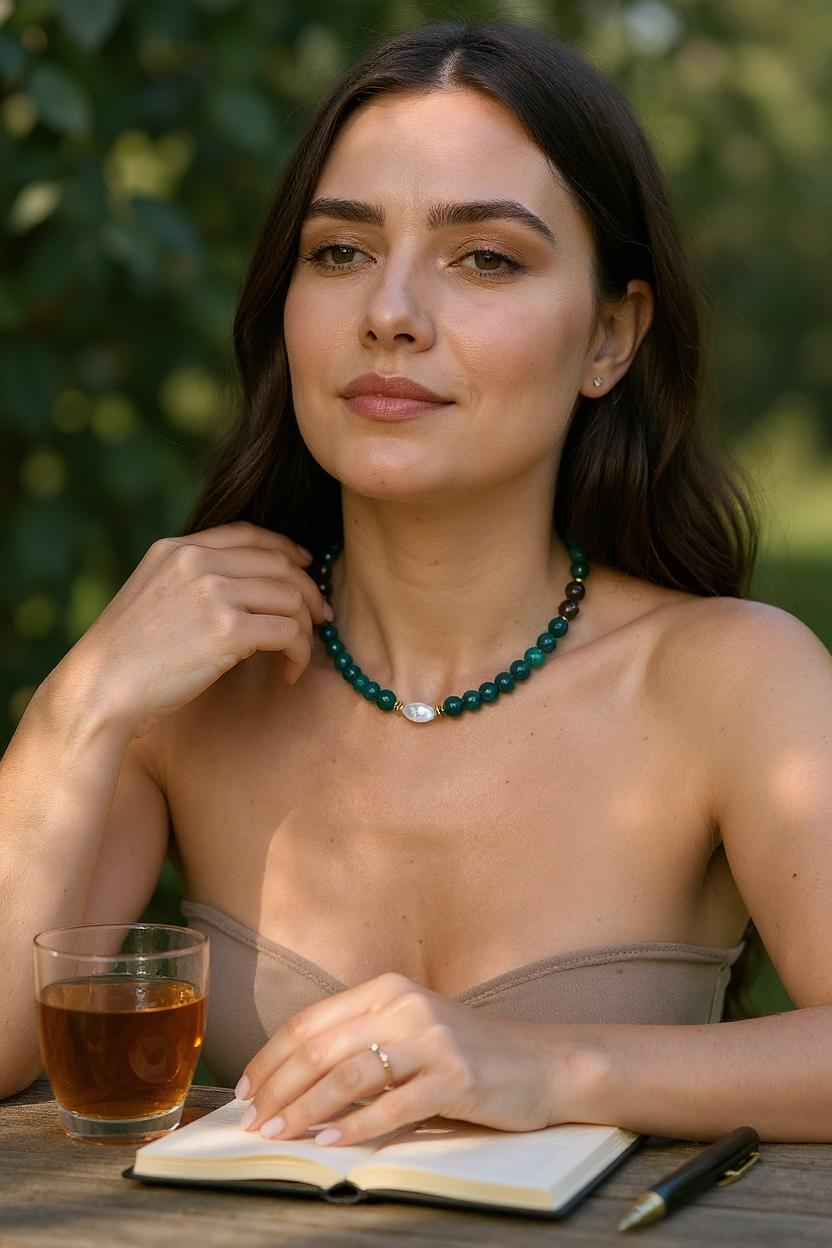 Collier Agathe & Bronzite — Stabilité, Calme, Force tranquille