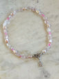 Collier Opale Éthiopienne, Quartz Rose & Perle d’eau douce — L’amour en lumière