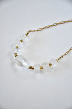 Collier Cristal de roche et Hématite – Clarté et Ancrage