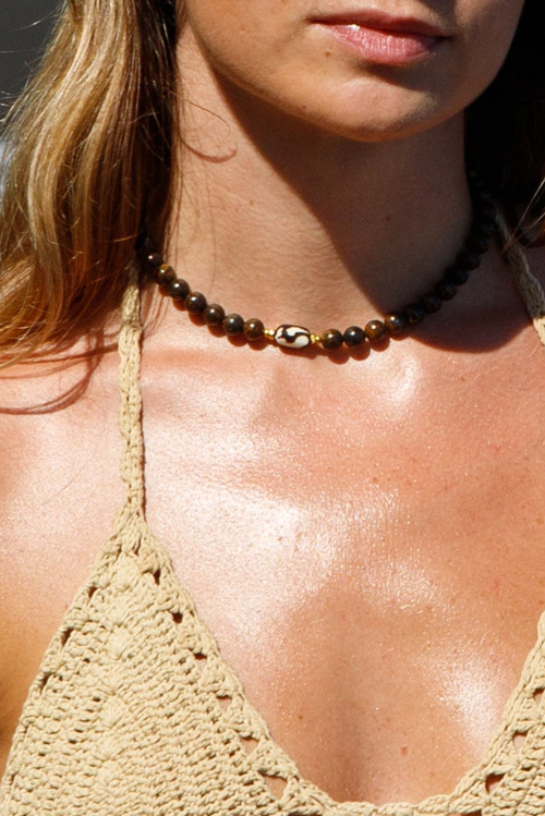 #27 Collier aus Bronzit und Horn