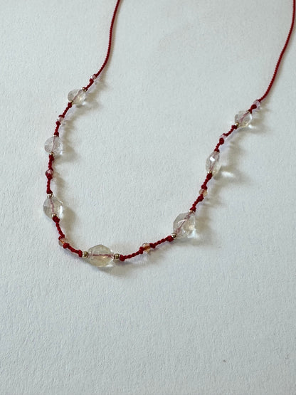 Collier Citrine sur soie
