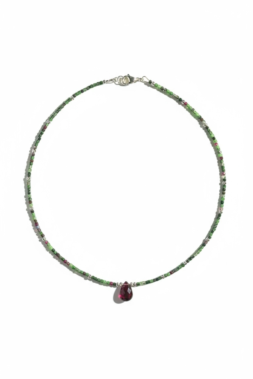 #163 Collier Rubis Zoïste & Grenat