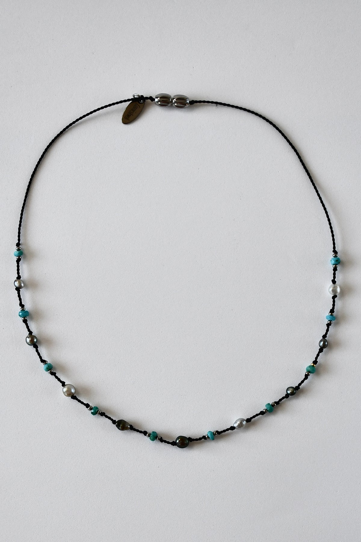 Collier Keishi & Turquoise sur soie