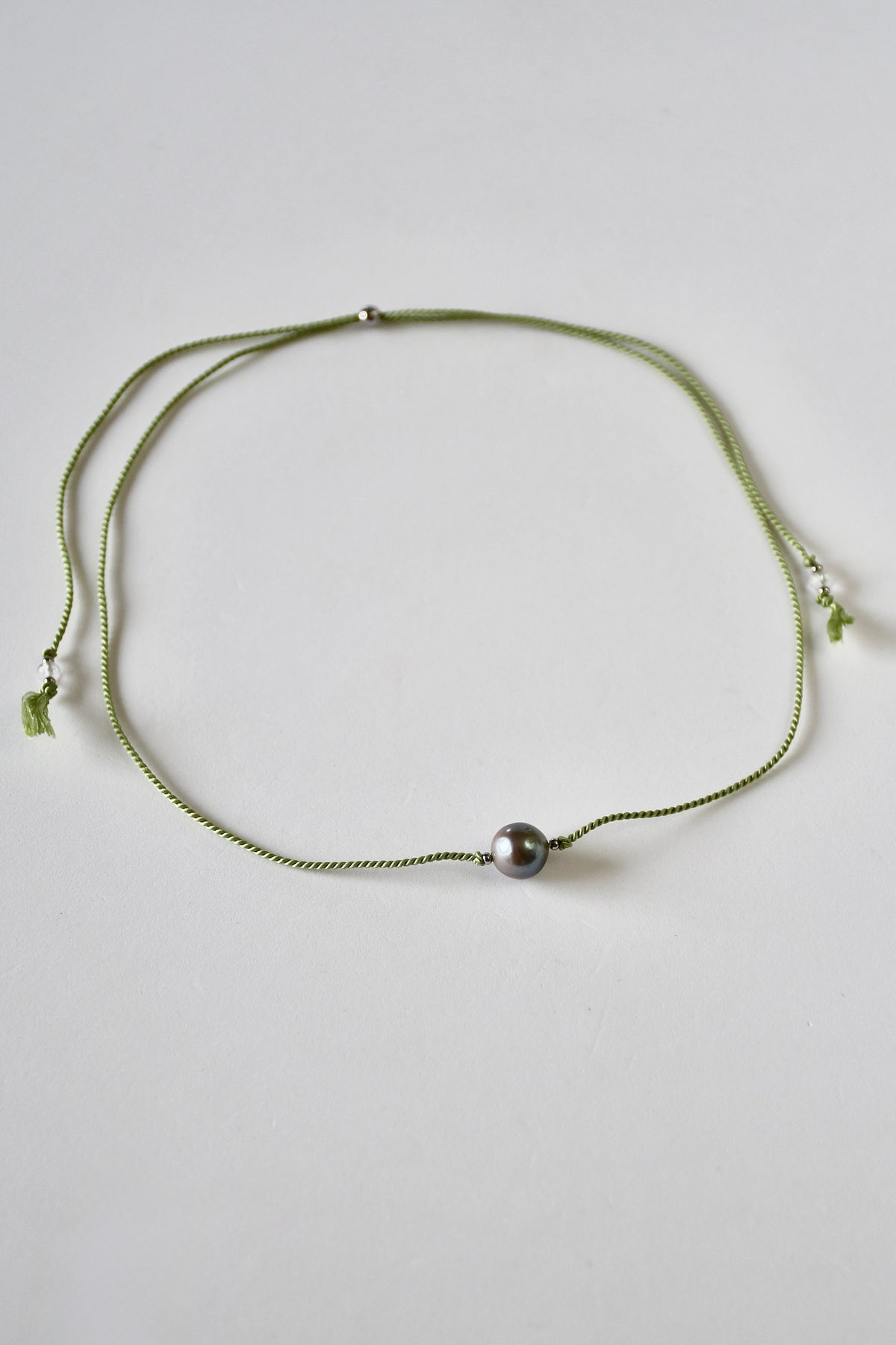 Collier perle de Tahiti sur soie