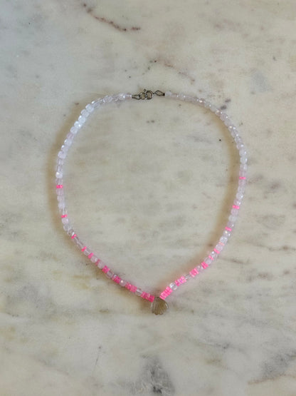 Collier Opale Éthiopienne, Quartz Rutile & Quartz Rose — Les fils de lumière