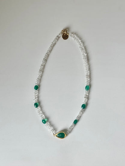 Collier Cristal de roche & Onyx