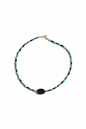 Collier Turquoise, Quartz fumé & Agathe