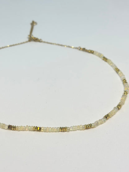 Collier Opale et Hématite - Ancrage lumineux
