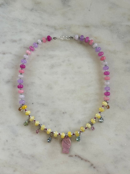 Collier Charms Jade & Nacre — L’harmonie du vivant