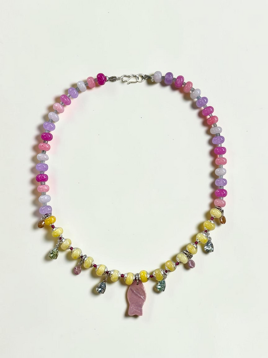 Collier Charms Jade & Nacre — L’harmonie du vivant