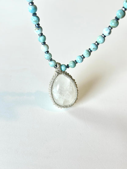 Collier Larimar, Quartz & Terraherz