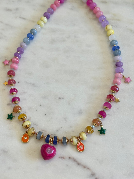 Collier Charms multicolore Jade & Agathe — La force tranquille