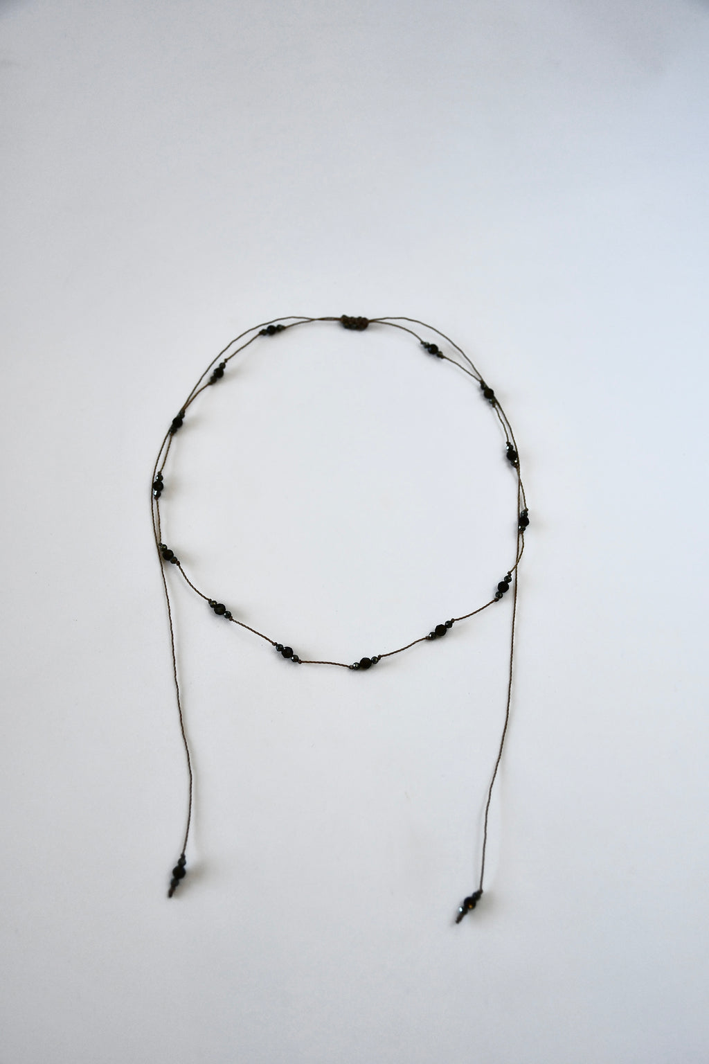 Collier coulissant Obsidienne & Pyrite