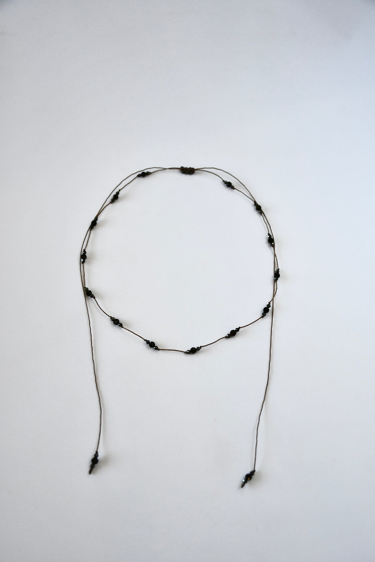 Collier coulissant Obsidienne & Pyrite