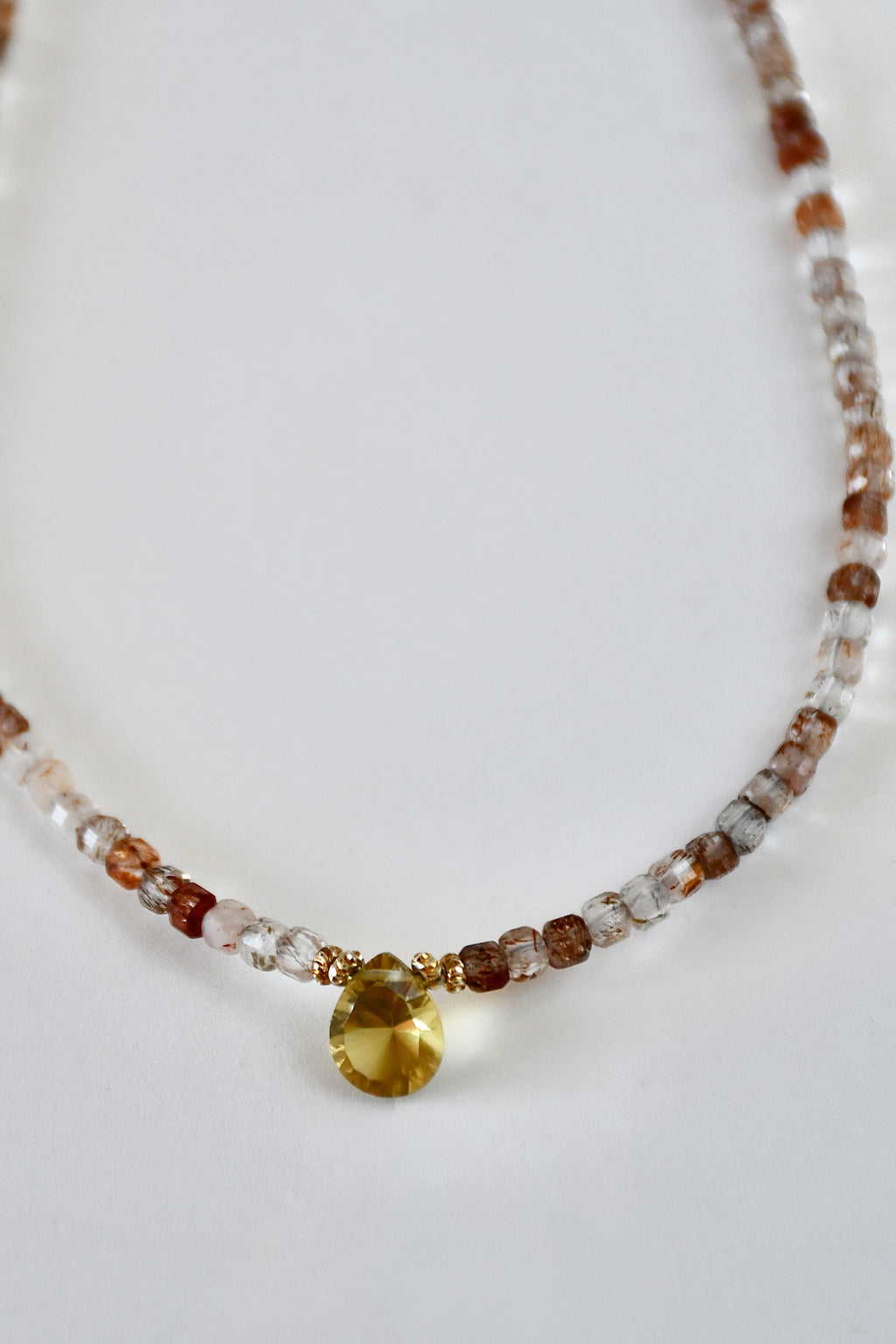 Collier Citrine & Quartz Fraise — L’éclat du bonheur