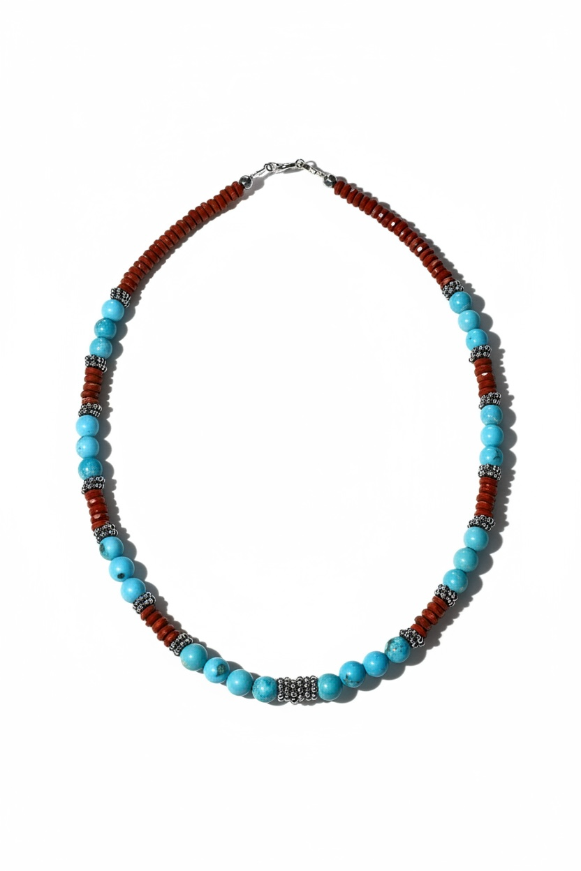 Collana Diaspro rosso e Turchese