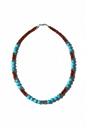 Collier Jaspe rouge & Turquoise