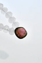 Collier Quartz rose & Tourmaline melon d’eau — Harmonie du cœur et douceur intérieure