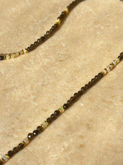 Quartz fumé & Opale d’Éthiopie – illumination