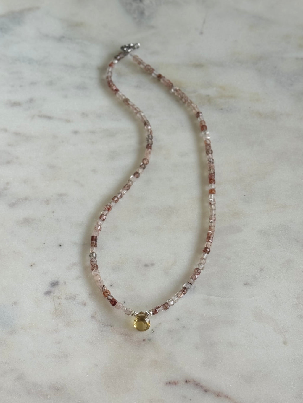 Collana Citrino e Quarzo Fragola — Lo splendore della felicità