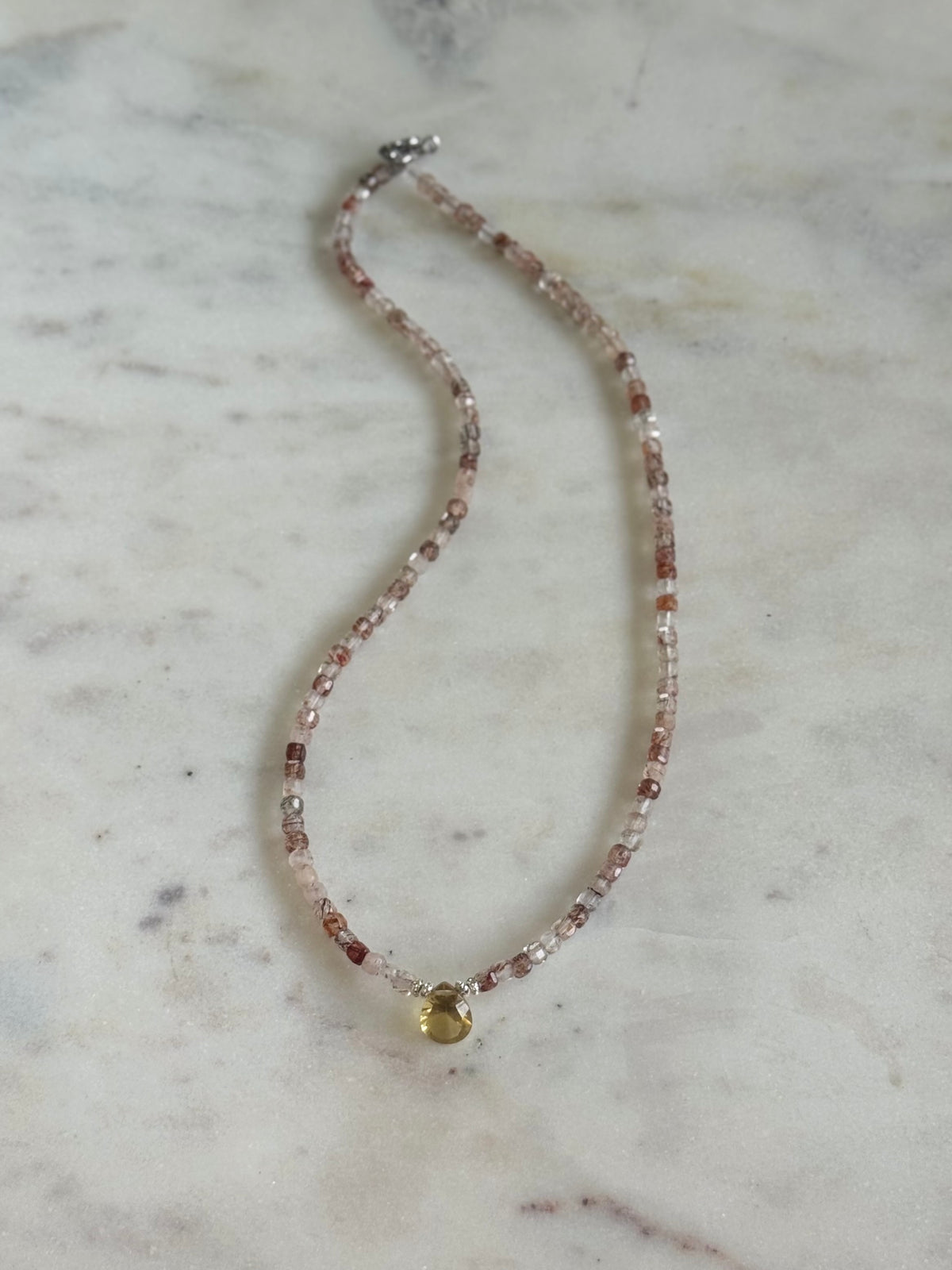 Collana Citrino e Quarzo Fragola — Lo splendore della felicità