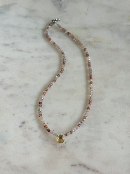 Collier Citrine & Quartz Fraise — L’éclat du bonheur