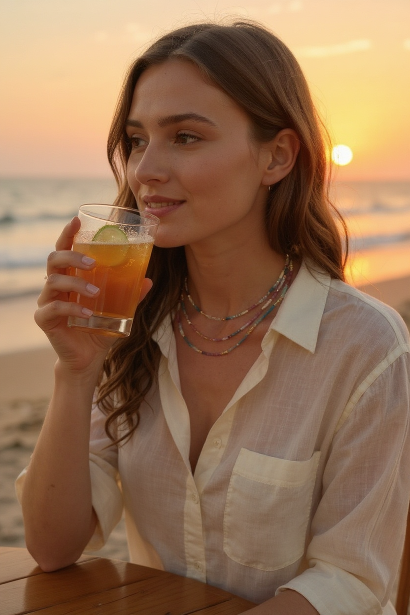 Collier Citrine, Tourmaline, Quartz — Régénération joyeuse