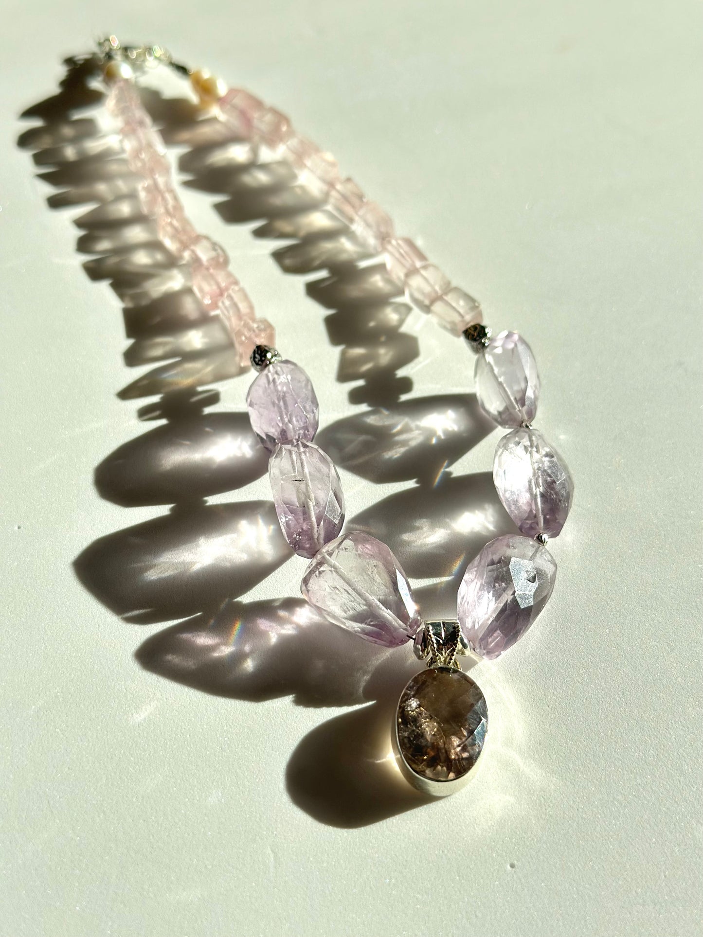 Collier Ametrine, Améthyste & Quartz rose