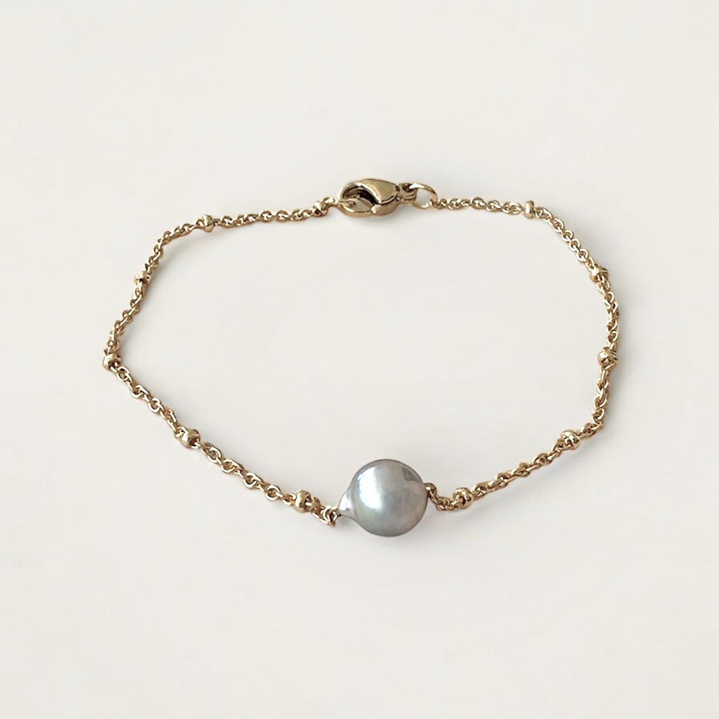 Bracelet perle de Tahiti sur Acier doré