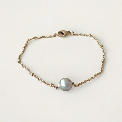 Bracelet perle de Tahiti sur Acier doré