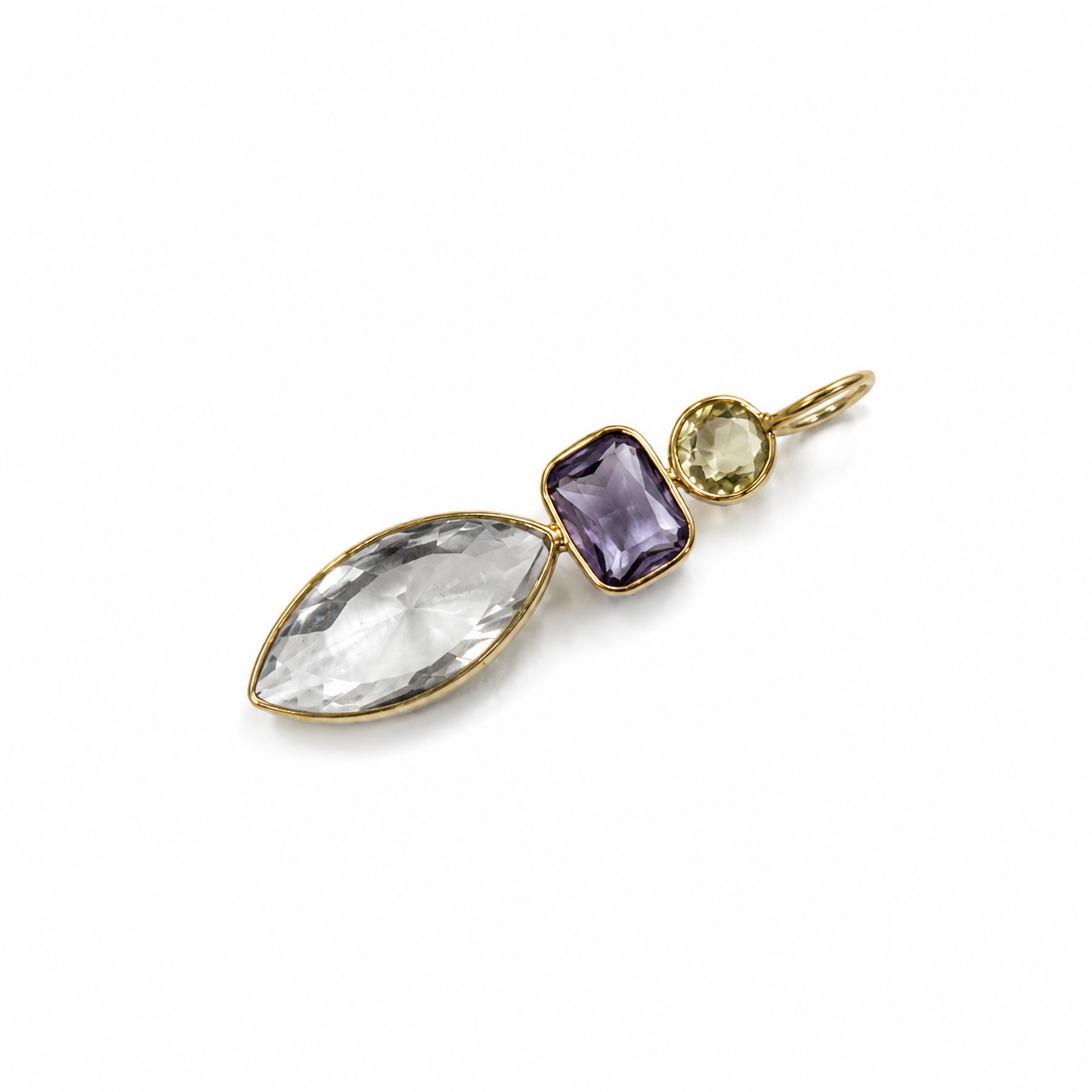 Pendentifs de gemmes plaqués or 18k