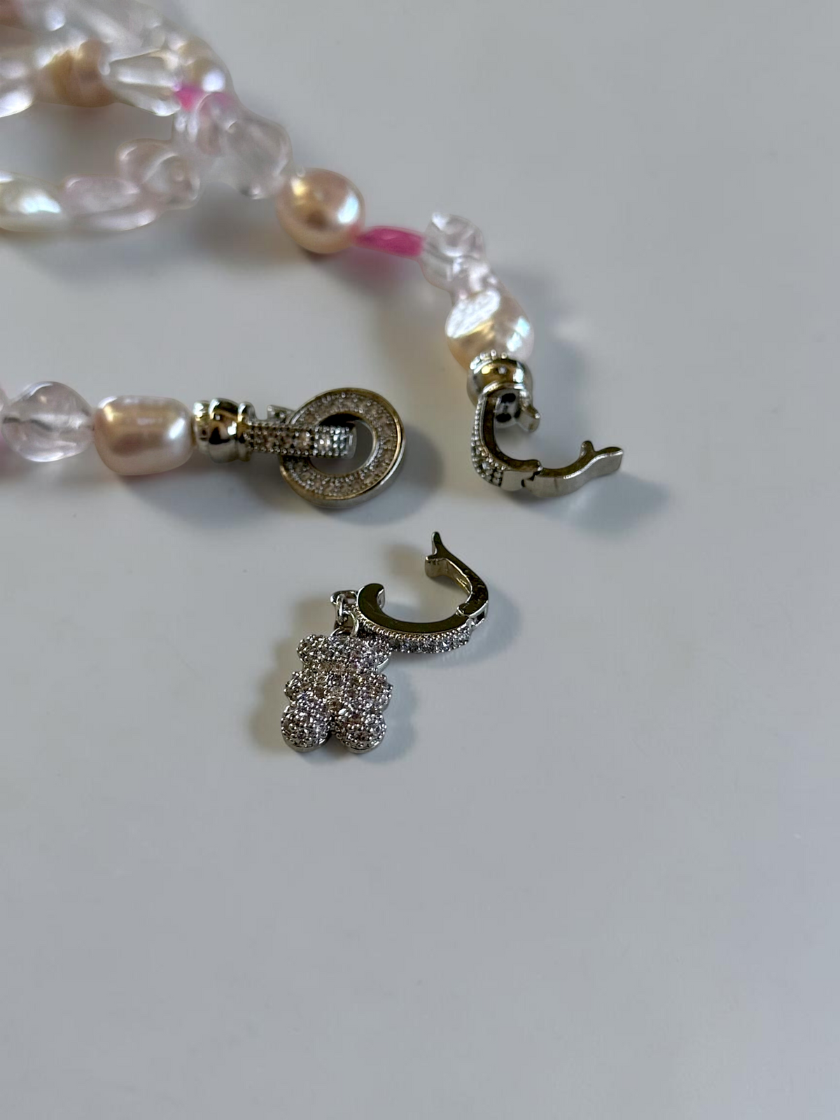 Collana Opale Etiopica, Quarzo Rosa e Perla d'acqua dolce — L'amore in luce